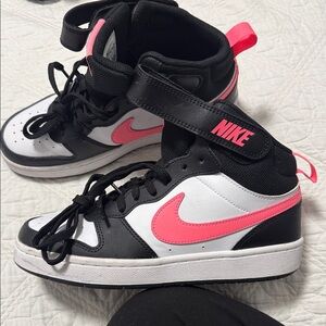 Nike Black and Pink High-Tops